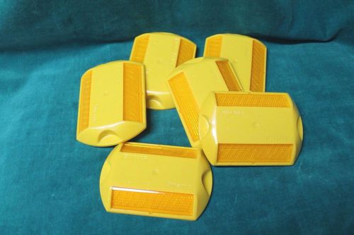 Six 6 new two-way yellow rpms raised pavement markers reflectors road driveway for sale