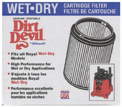 Dirt Devil, 4 Pack, Wet &amp; Dry Replacement Cartridge Filter