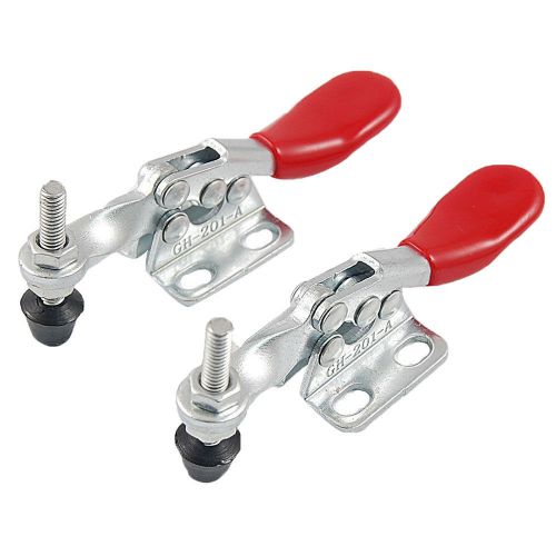 1Pc 27Kg 60 Lbs Antislip Red Plastic Covered Handle Horizontal Toggle Clamp