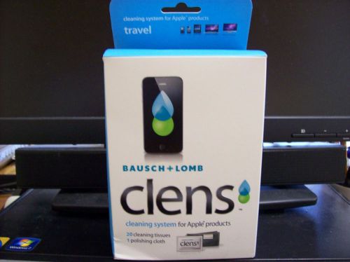 Bausch &amp; Lomb Clens Apple Prod. Cleaning System - 20 Clean Tissues &amp; Cloth