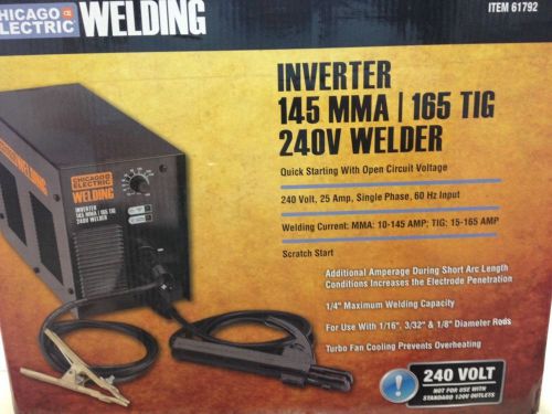 Chicago Electric Welding Inverter 145 MMA 165 TIG 240V Welder