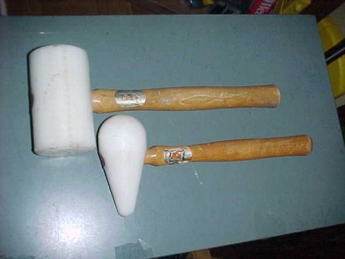 (2) used thorex mallet cone hammer white nylon faced work glazing window beads for sale