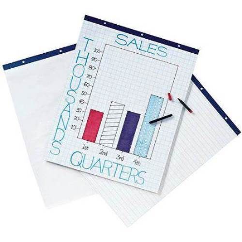 School Smart Ruled Easel Pad, 27&#034; x 34&#034;, 16 lb, White, 50 Sheets, Pack of 4