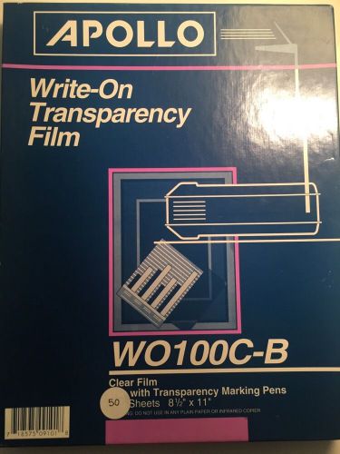 Apollo Write On Transparency Film Clear Transparent Paper 50 Count