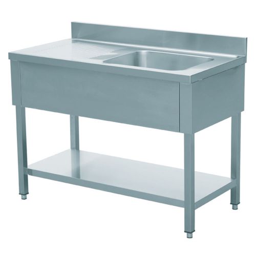 EQ Commercial Stainless Steel 1 One Compartment Utility Prep Right Sink 63 x 24