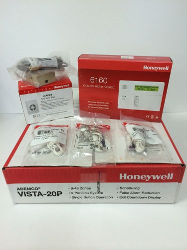 Honeywell vista 20p v10.23, 6160 keypad (1)wave2 siren,(3) 944sp-wh, jack &amp; cord for sale