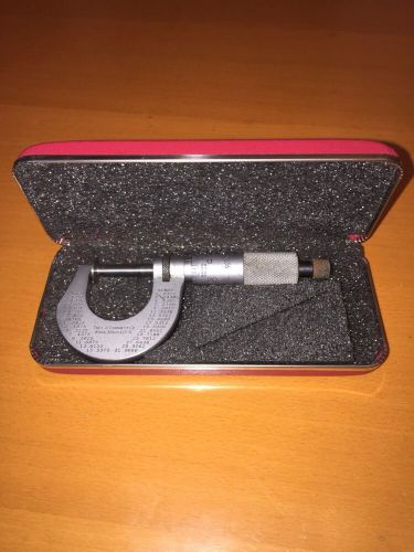 Starrett 0 - 1.000&#034; Disc Style Micrometer w/ Case Model No. 256 Made in USA .001