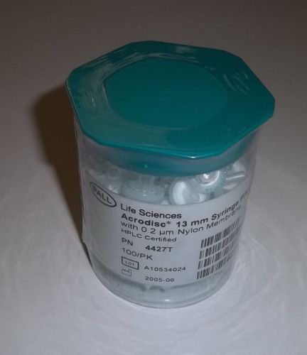 Syringe filters, pall acrodisc 13mm, 0.2 um, 100 ct, nylon, 4427 t, sealed for sale