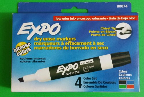 Expo Dry Erase Markers Assorted Intense Colors Low Odor Chisel Tip 4 Pack