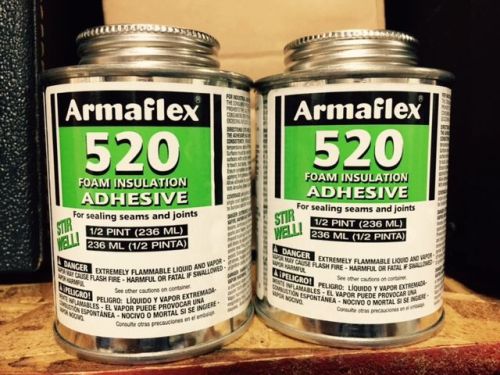 Two (2) adhesive armaflex foam insulation adhesive 520 1/2 pint for sale