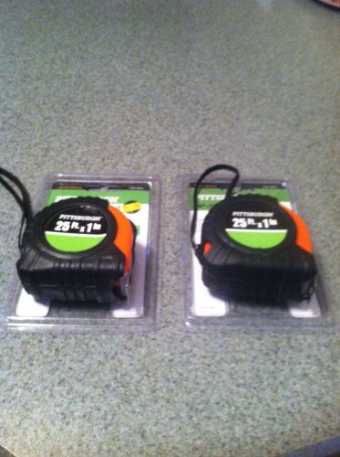 A Set Of 2 Pittsburgh 25&#039;x1&#034; Quik Find Tape Measurers High Strength/reliable