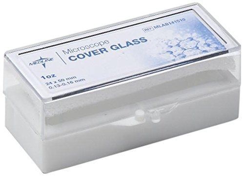 Medline Industries MLAB141510 Microscope Cover Glass, 24 x 50mm, No. 1 Thickness