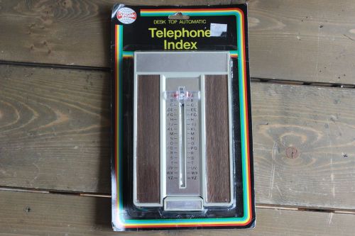 Vintage NIB Dynamic Telephone Index Faux Wood Grain