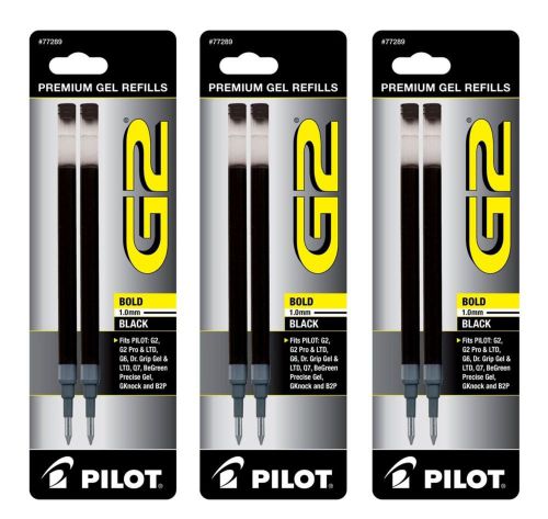 Pilot g2 gel ink refill, 2-pack for rolling ball pens, bold point, black ink,... for sale