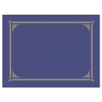 Certificate/Document Cover, 12 1/2 x 9 3/4, Metallic Blue, 6/Pack, 1 Package