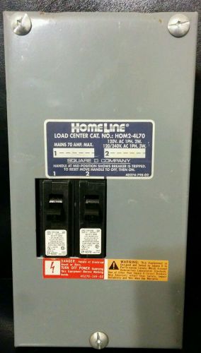 Homeline 2 space Load Center HOM2-4L70 with breakers