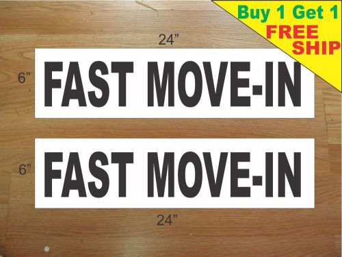 FAST MOVE IN Black 6&#034;x24&#034; REAL ESTATE RIDER SIGNS Buy 1 Get 1 FREE 2 Sided