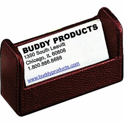 Buddy Products Roma Collection Leather Business Card Holder, Brown, 9236-27