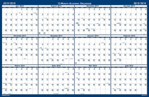 House of Doolittle 2015 - 2016 Academic Year Wall Calendar, Laminated Write-On/W