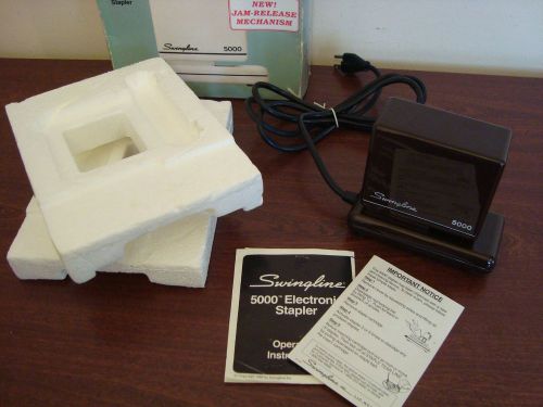 Vintage Dark Brown SWINGLINE 5000 Electric Heavy Duty Stapler Manual and Box
