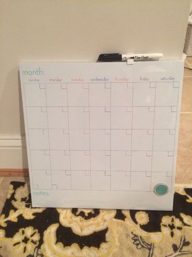 Dry Erase Calendar With Color Markers