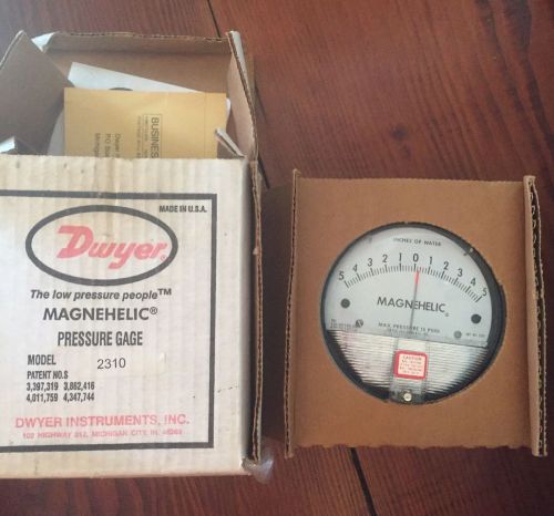 Dwyer instruments pressure gauge magnehelic 2310 new for sale