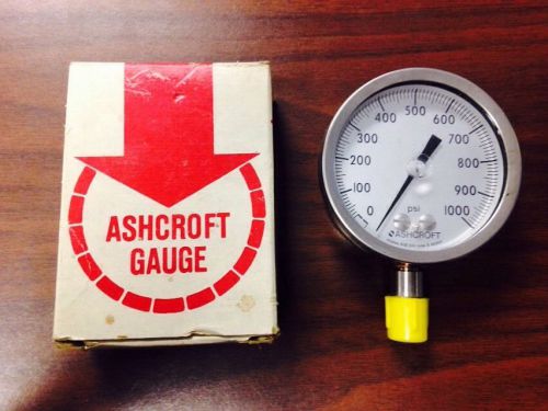 Vintage new ashcroft 2.5 1/4&#034; pressure gauge 1009s 02l 1000 psi by dresser for sale
