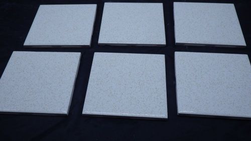 6 NOS Vintage Off White w/ Taupe Speckles Florida Gloss Tile 4 3/8&#034; Ceramic Wall