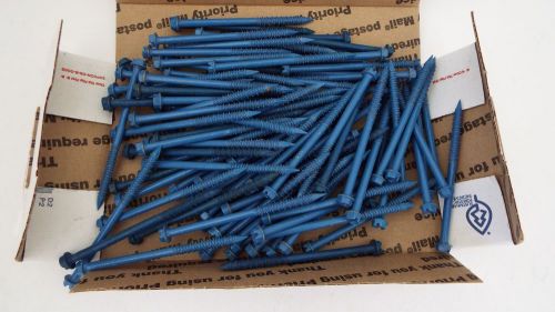Lot of 100 hex head tapcon blue masonry anchor screws 1/4&#034; x 3 3/4&#034; for sale
