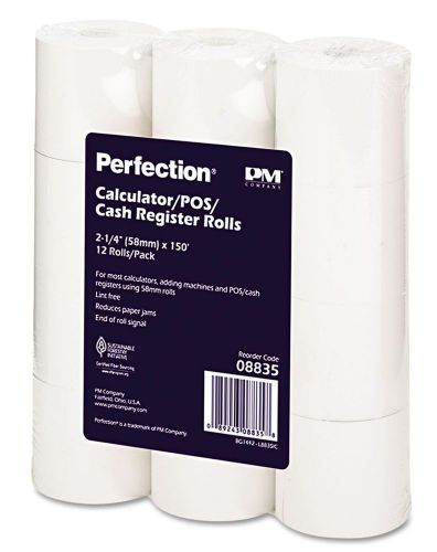 Pm company - paper rolls, one-ply cash register/add roll, 2-1/4&#034; x 150 ft, white for sale