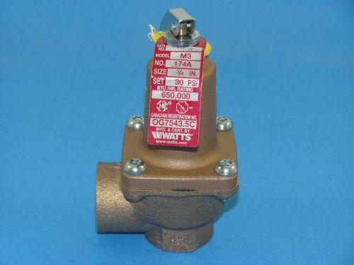 Watts 174a model m3 regulator pressure relief 3/4&#034; *new out of a box* set 30 lb for sale