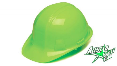 Hi vis green hard hat pyramex hp14131 4-pt with ratchet suspension viz neon for sale