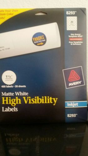 Avery High Visibility Label - 1.50&#034; Diameter - 20 / Pack - Circle - Inkjet -