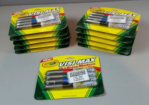 LOT OF 11 NEW CRAYOLA VISI-MAX DRY ERASE MARKERS CHISEL TIPS