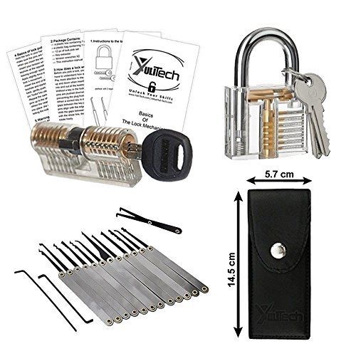 Yulitech 15-pieces unlocking lock practice set bundle, professional key for sale