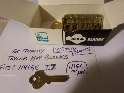Vintage Box of 35 Blank Keys Locksmith Lock Taylor Fits 1141GE T7 Brass USA
