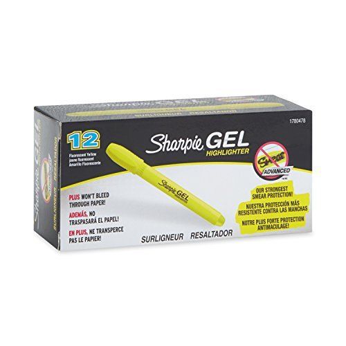 Sharpie 1780478 Accent Gel Highlighter, Fluorescent Yellow, 12-Pack