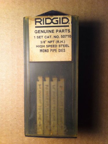 Genuine Ridgid 3/8&#034; NPT High Speed Steel Mono Pipe Dies Right Hand (50710)