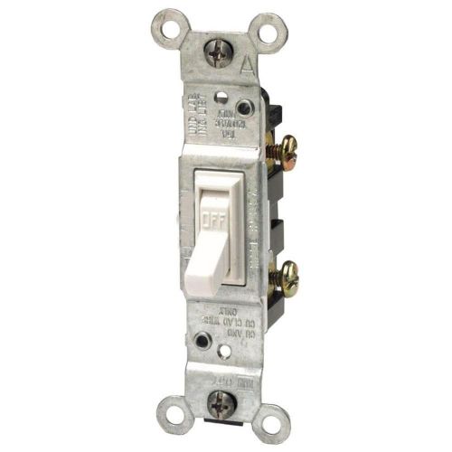 Single pole toggle switch, white 15 amp 120 volt ul listed for sale