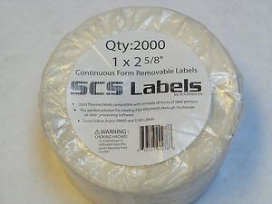 Scs labels thermal label printer roll - 2000 continuous removable labels for sale