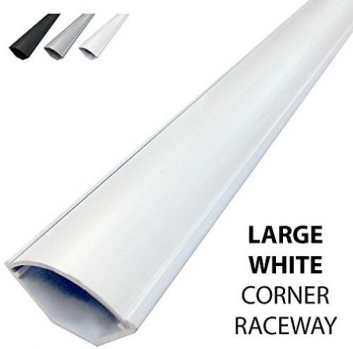 Large Corner Duct Cable Raceway - 5 Feet - White