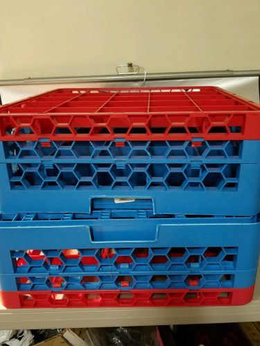 OptiClean™ 25 Compartment Glass Rack with 4 Extenders Set of 2