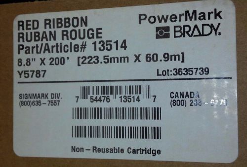BRADY 13514 Red Ribbon 200 ft. L, 8.8 In. Wide  BBP85 and PowerMark Ribbon