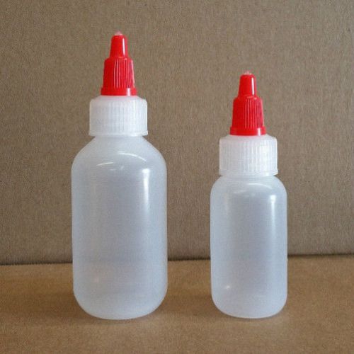 2 oz (60 ml) LDPE  Plastic Bottles w/Twist Open-Twist Close Caps (Lot of 100)