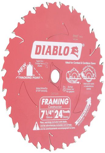 Freud d0724a diablo 7-1/4-inch 24 tooth atb framing saw blade with 5/8-inch a... for sale