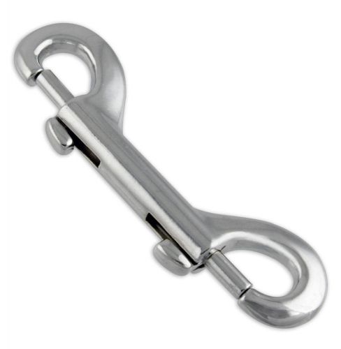PARTRADE Double End Snap Hook Nickel Plated 4 3/4&#034; Keychain Luggage
