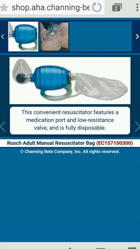 Rusch manual resuscitation bag - adult