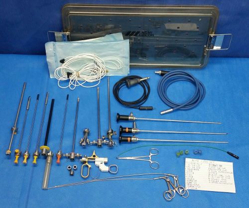 Acmi cysto resectoscope w/  3 scopes, accessories &amp; sterilization case st-cr2, for sale