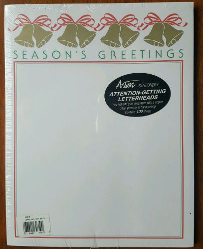 Christmas Holiday Laser Paper 100 Ct. Holiday Bells 8.5&#034; x 11&#034; by Action NEW