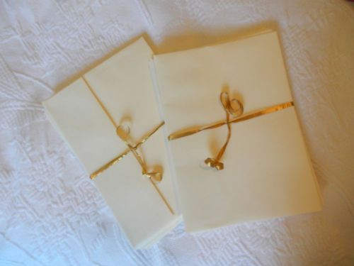 Gold lined ivory envelope sets